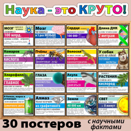 Постеры с научными фактами "Наука - это круто"