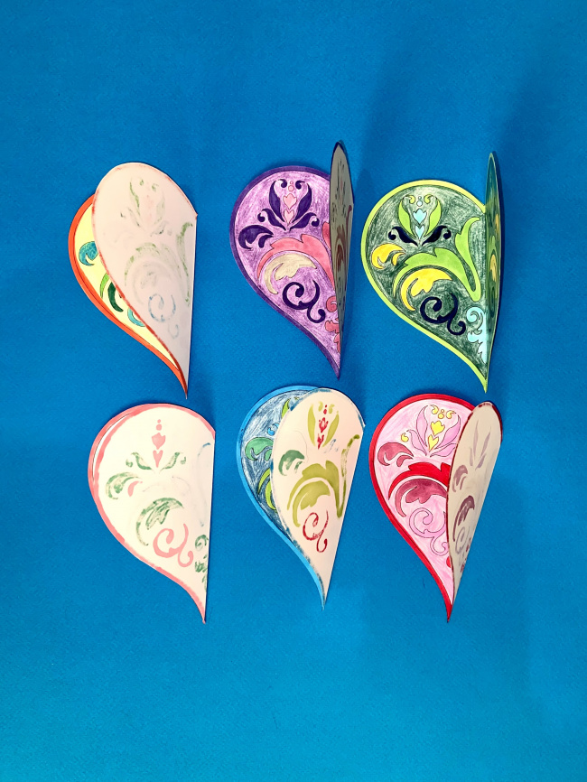 3D-сердца: украшения-раскраски фото 3