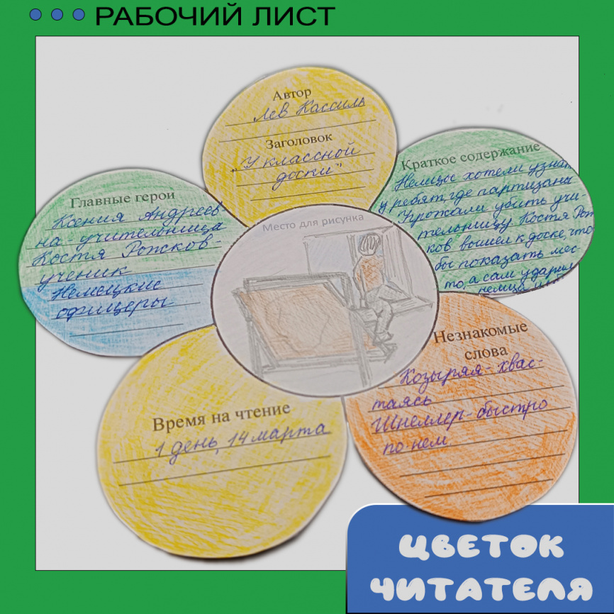 Рабочий лист "Цветок читателя" фото 1