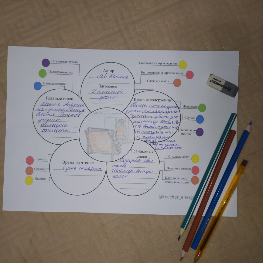 Рабочий лист "Цветок читателя" фото 3