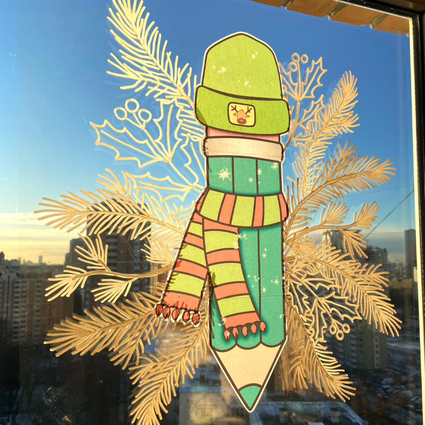 Декор для окна "Новогодние карандаши". Комплект со скидкой фото 34