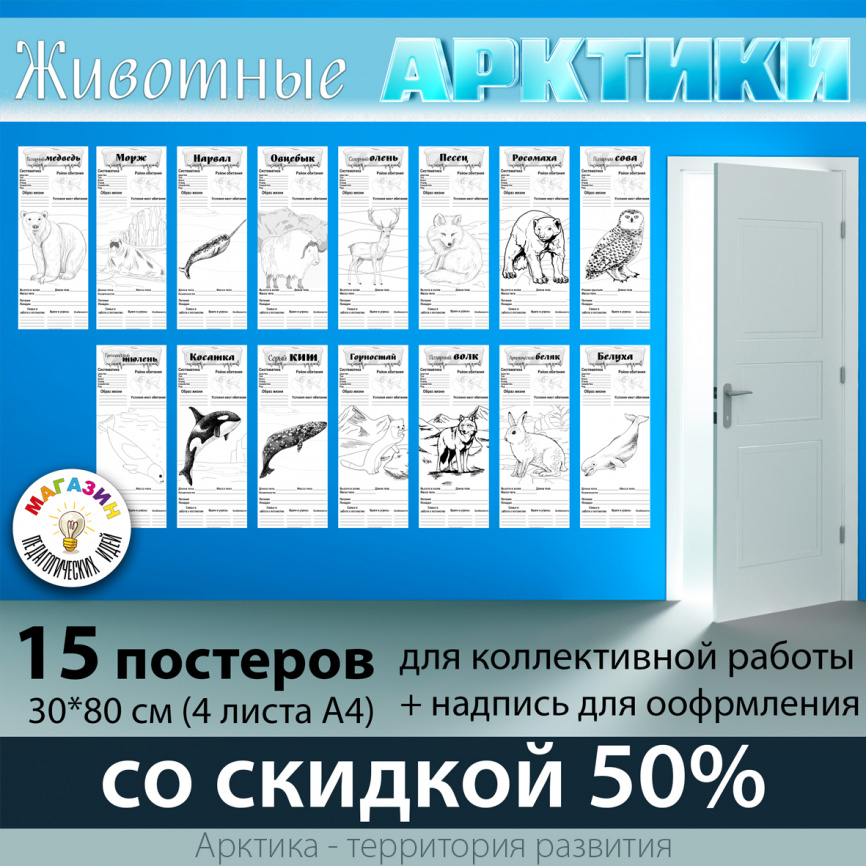 В полный рост "Животные Арктики". Постеры для коллективной работы фото 1