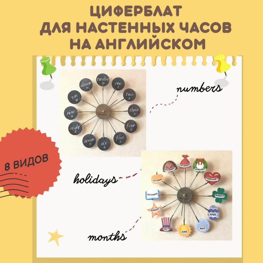 Циферблат для кабинета английского языка фото 1