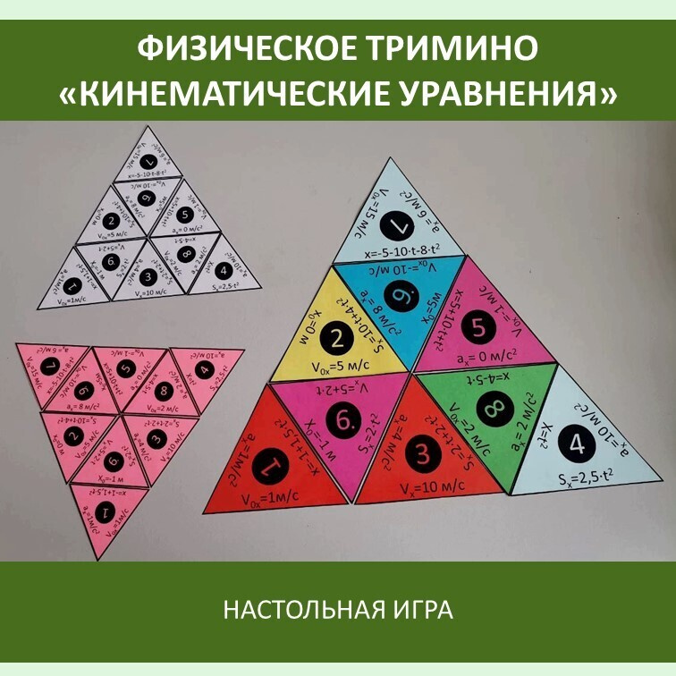 Физическое тримино  «Кинематические уравнения» фото 3
